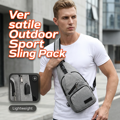🎒 60% OFF NOW! ⛰️ Outdoor Sport Sling Pack – Multifunctional & USB port – Durable, lightweight – perfect for cycling, commuting or travel 🚴‍♂️✨