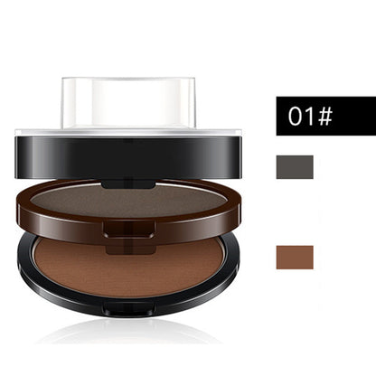 💄60% OFF NOW ! 🖌️2-Color Waterproof Eyebrow Stamp Powder Kit, Smudge-Proof Quick Natural Full Brow Makeup with Dual-End Brush