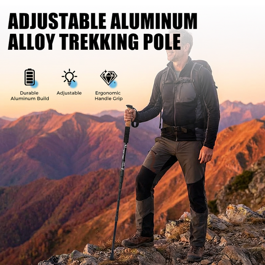 ⛰️ Last Day Special Price £11.99 ! ✨ Adjustable Aluminum Alloy Trekking Pole – Durable, Shock-Absorbing, Lightweight 🌲
