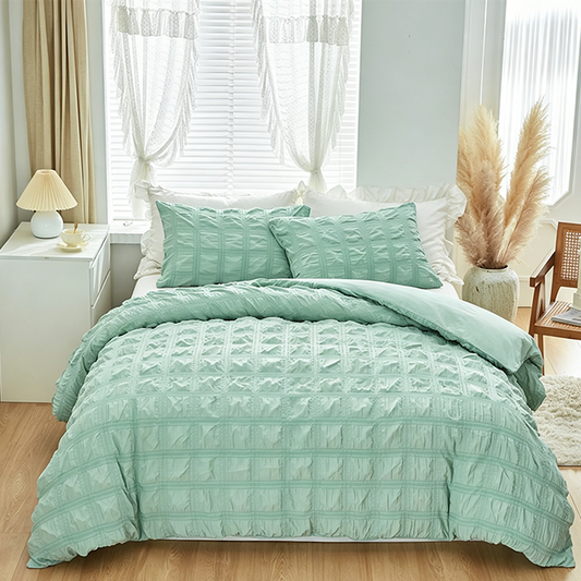 📢📢50 % DE RÉDUCTION !! ⏰3-Piece Pintuck Textured Duvet Cover Set