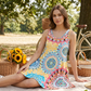💐 PROMO EXCEPTIONNELLE -50% ! Robe Imprimée Sans Manches – Tissu Coton Léger, Tombé Fluide 🌺💨 【Offre Limitée】