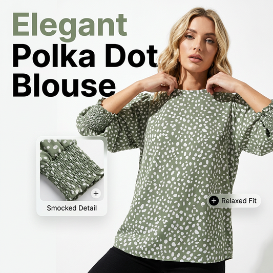 👚 -50 % MAINTENANT ! 🌿 Chemisier féminin décontracté à pois, manches 3/4 – Respirant & Élégant – Indispensable chic au quotidien 🎀