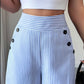 Pantalon taille haute à jambes larges