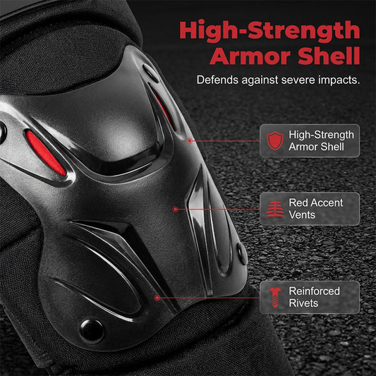 ⏳🔥LIMITED-TIME 50% OFF! ⏰🛡️Motorcycle Knee & Elbow Guard Set – Hard Shell, Articulated, Adjustable 🏍️