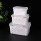 📢📢50% OFF !! ⏰3PCS Fruit Storage Container Set for Fridge with Removable Colander