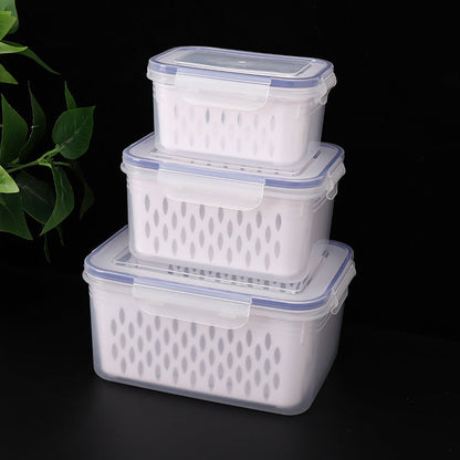 📢📢50% OFF !! ⏰3PCS Fruit Storage Container Set for Fridge with Removable Colander