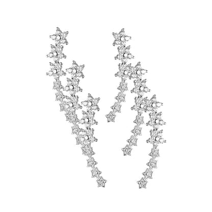 ⏳🔥LIMITED-TIME 50% OFF! ⏰ Starry Flower Rhinestone Ear Climber Earrings – Sparkling Floral Charm for Everyday & Party Looks ✨💎