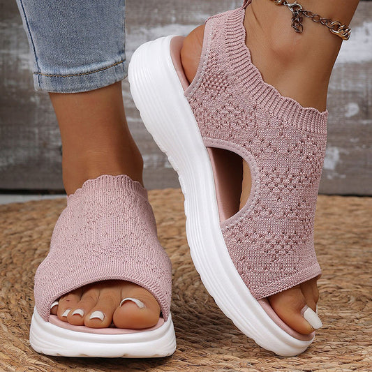⏳LAST DAY SALE ONLY ￡12.99!!🔥🔥Women's Breathable Knit Platform Sandals