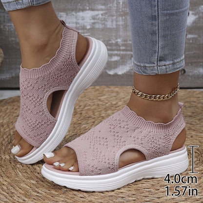 ⏳LAST DAY SALE ONLY ￡12.99!!🔥🔥Women's Breathable Knit Platform Sandals