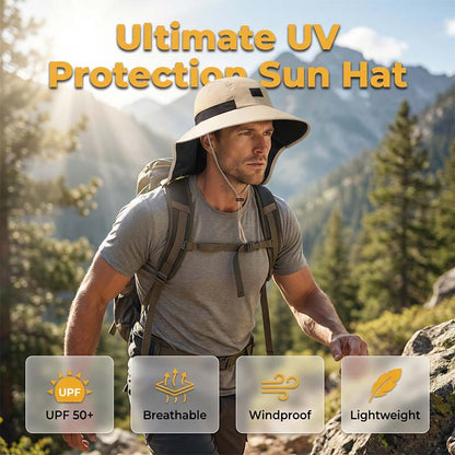 🔥60% Off Limited Time💥UPF 50+ Wide Brim Sun Hat with Neck Flap🎁with Free Gift🚀