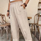 👖 PROMO LIMITÉE À 50 % DE RÉDUCTION ! ✨ Pantalon femme ourlé à la cheville – Coupe ample, taille élastique, coloris unis 🍂