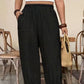 👖 PROMO LIMITÉE À 50 % DE RÉDUCTION ! ✨ Pantalon femme ourlé à la cheville – Coupe ample, taille élastique, coloris unis 🍂