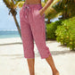 🎁2026 New Arrivals 60% OFF💥Gingham Capri Pants – Drawstring Comfort & Breathable Cotton-Linen