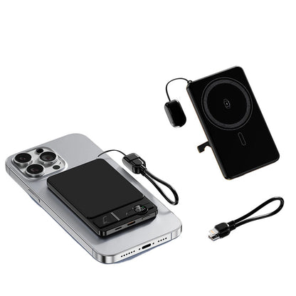 🎉Hot Sale 49% OFF🎁3-in-1 Magnetic Portable Charger – Wireless, Built-in Stand, Slim🔋