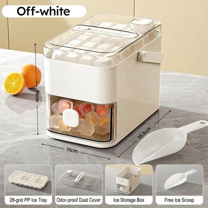 🎁 Heta sommarerbjudanden - 63% rabatt! 🧊Press-Type Ice Cube Maker with Storage Bin