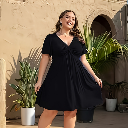 📢📢55% OFF !! ⏰Elegant V-Neck Twist Front Dress with Pockets