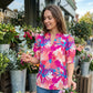 🌸50% OFF NOW🌸Women's Boho V-Neck Puff Sleeve Blouse | Floral Print Dressy Casual Top for Office & Weekend Wear