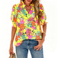 🌸50% OFF NOW🌸Women's Boho V-Neck Puff Sleeve Blouse | Floral Print Dressy Casual Top for Office & Weekend Wear