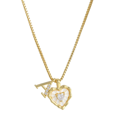 💎 LIMITED-TIME 55% OFF! 💥 Heart Shaped Letters Micro Pave Chain Necklace – Initial Pendant, Titanium Steel, Adjustable ✨