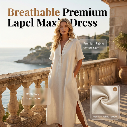 👗 52% OFF NOW! 💥 Women's Elegant Cotton Linen Short Sleeve Lapel Dress – Breathable, flowy & hidden pockets – Perfect for summer, office or casual chic – effortless style 🌸
