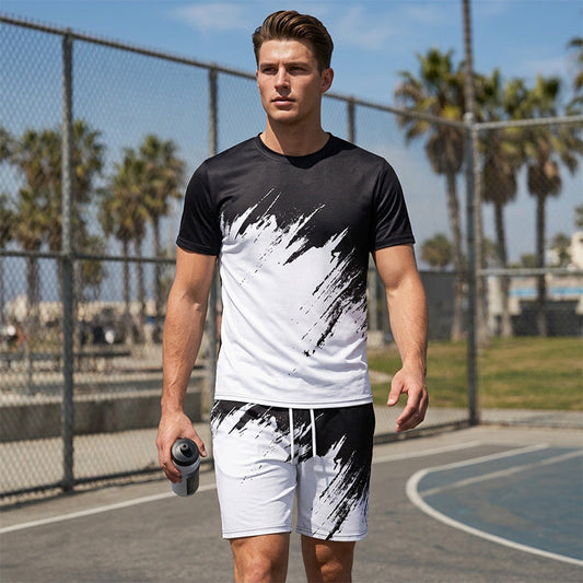 👕NOW 55% OFF! 💥 Men's Summer Dynamic Print Casual Set – 3D Brushstroke, Ultra-Soft, Ergonomic Fit ✨