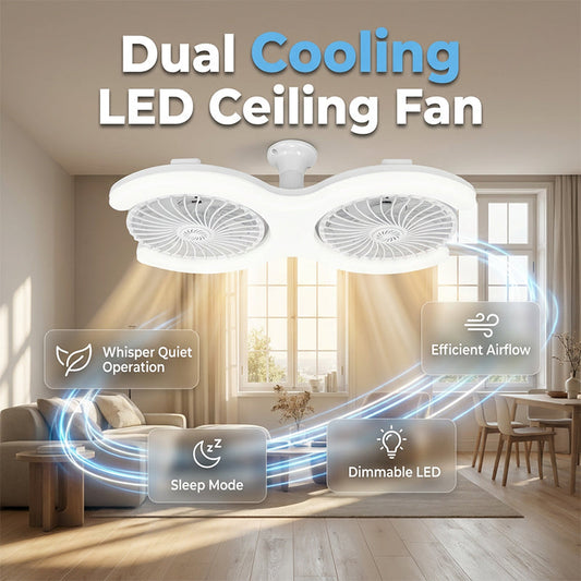📢📢50% OFF !! ⏰Dual-Head LED Ceiling Fan with Light