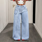 👖 55% OFF NOW! ✨ Women's Asymmetrical Waist Wide Leg Jeans – Unique waist design, relaxed fit & versatile – Perfect for chic everyday style & casual outings 🌿