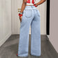 👖 55% OFF NOW! ✨ Women's Asymmetrical Waist Wide Leg Jeans – Unique waist design, relaxed fit & versatile – Perfect for chic everyday style & casual outings 🌿
