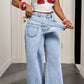 👖 55% OFF NOW! ✨ Women's Asymmetrical Waist Wide Leg Jeans – Unique waist design, relaxed fit & versatile – Perfect for chic everyday style & casual outings 🌿
