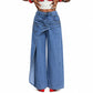 👖 55% OFF NOW! ✨ Women's Asymmetrical Waist Wide Leg Jeans – Unique waist design, relaxed fit & versatile – Perfect for chic everyday style & casual outings 🌿