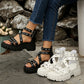 ⏳Begränsad tid – 50% rabatt⏰Edgy Studded Platform Roman Sandals