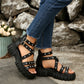 ⏳Begränsad tid – 50% rabatt⏰Edgy Studded Platform Roman Sandals