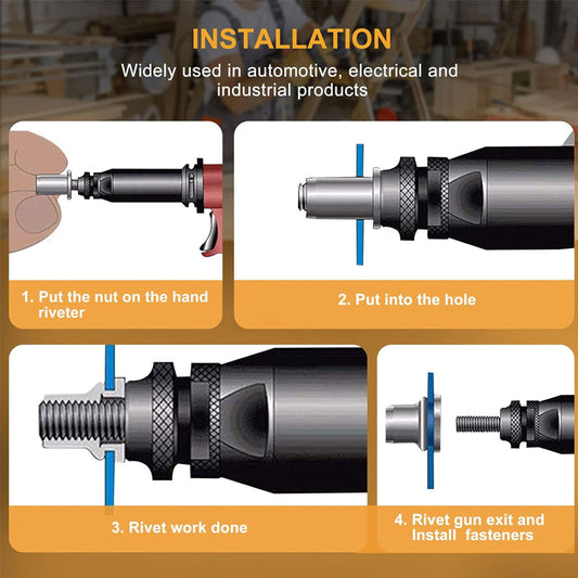 ⏳🔥LIMITED-TIME 50% OFF! ⏰🔧 Flat Head Threaded Insert Nut Rivet Nuts Set – Multi-Size, Corrosion Resistant, Easy Install 🛠️✨