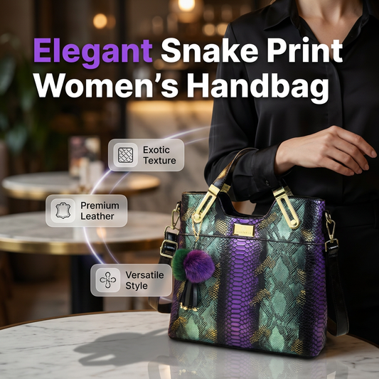 🏆LAST DAY SALE 55% OFF🔥Elegant Snakeskin PU Leather Tote Bag