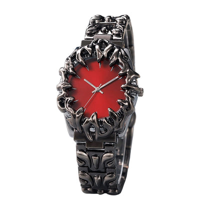⌚ LIMITED-TIME 55% OFF! ✨ Creative Claw-Shaped Quartz Watch for Men – Red Dial, Sculptural Bracelet, Statement Style 🔥