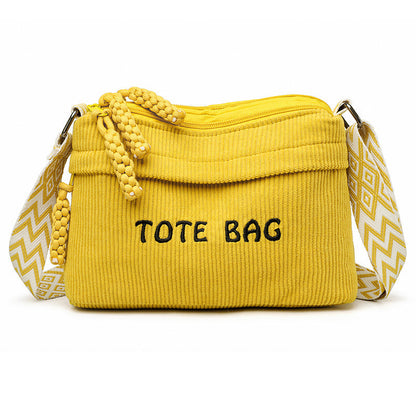 🎁2026 New Arrivals 60% OFF💥Women's Vintage Large-Capacity Crossbody Bag – Ribbed Fabric, Multi-Zip, Geometric Strap 🌿