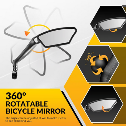 ⏳🔥LIMITED-TIME 50% OFF! ⏰💥360° Rotatable Bicycle Rearview Mirror – Shock-Absorbing Arm, Weather-Resistant, Universal Mount 🛡️
