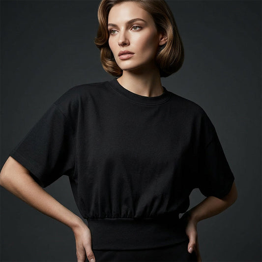 📢📢60% OFF !! ⏰Women's Crew Neck Top with Cinched Waist