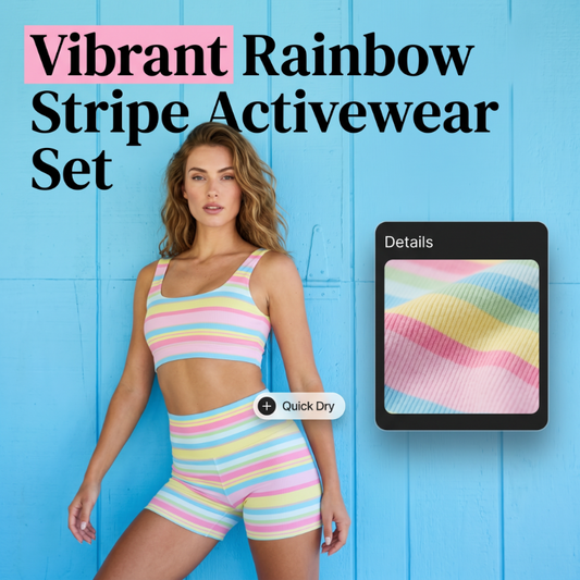 📢📢55% OFF !! ⏰Women’s Rainbow Stripe Tank & Shorts Set