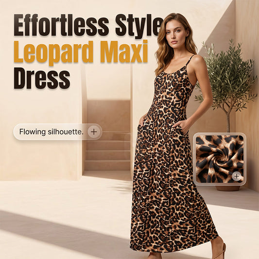 🐆 2026 Sale — Over 41,000 Sold!✨ Women's Leopard Print Maxi Dress