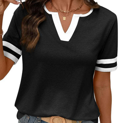 🎁2026 New Arrivals 55% OFF💥Women's Short Sleeve Color Block Tee