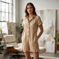 📢📢60% OFF !! ⏰Women's Short Sleeve Button Up Romper with Pockets