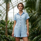 📢📢60% OFF !! ⏰Women's Short Sleeve Button Up Romper with Pockets
