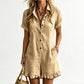 📢📢60% OFF !! ⏰Women's Short Sleeve Button Up Romper with Pockets