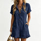 📢📢60% OFF !! ⏰Women's Short Sleeve Button Up Romper with Pockets