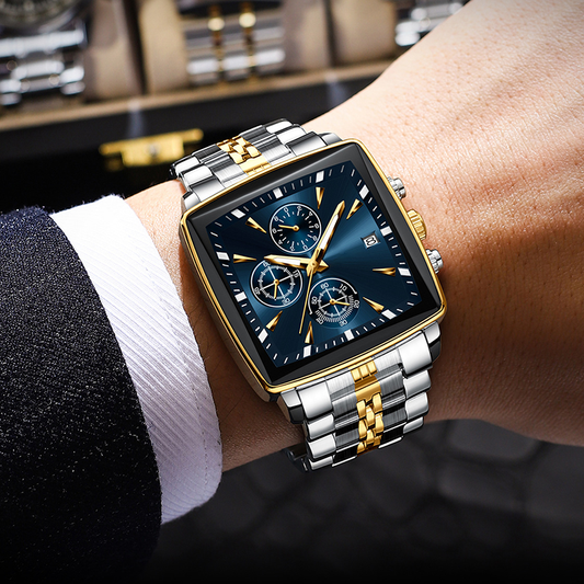 🎁2026 New Arrivals 56% OFF💥Men's Classic Square Dial Quartz Watch – Timeless & elegant – Durable band, perfect for daily or formal wear – reliable and stylish 🖤💼✨