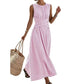 🎁New Arrivals 52% OFF💥Women Casual Striped Maxi Dress Sleeveless🎀👗