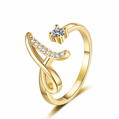 💎Exclusive jewelry💎💍Adjustable Sparkle Initial Ring for Women