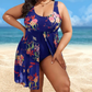 📢📢60% OFF !! ⏰Women's Floral Print One Piece Swim Dress
