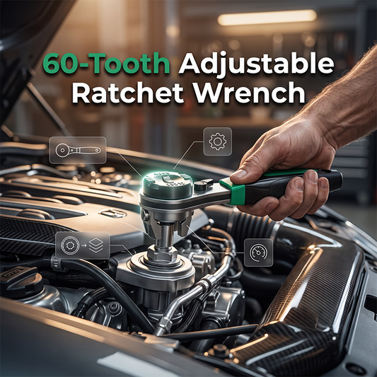 📢📢50% OFF !! ⏰60-Tooth Adjustable Ratchet Wrench